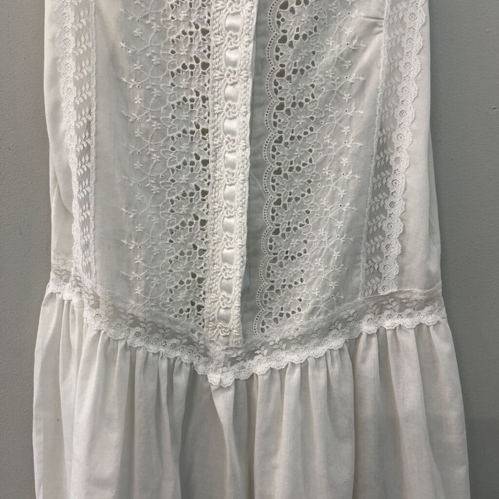 Willow Creek White Eyelet Lace Top Midi Dress Medium