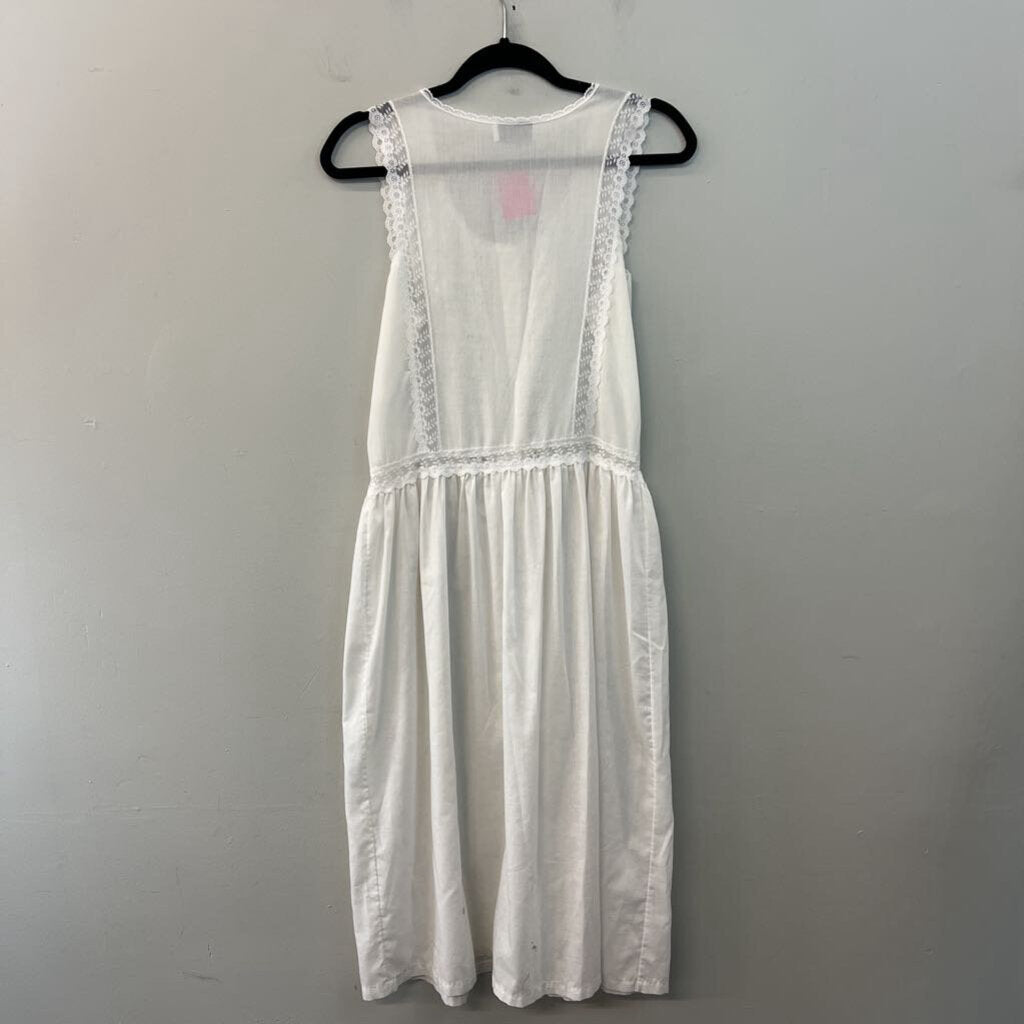Willow Creek White Eyelet Lace Top Midi Dress Medium