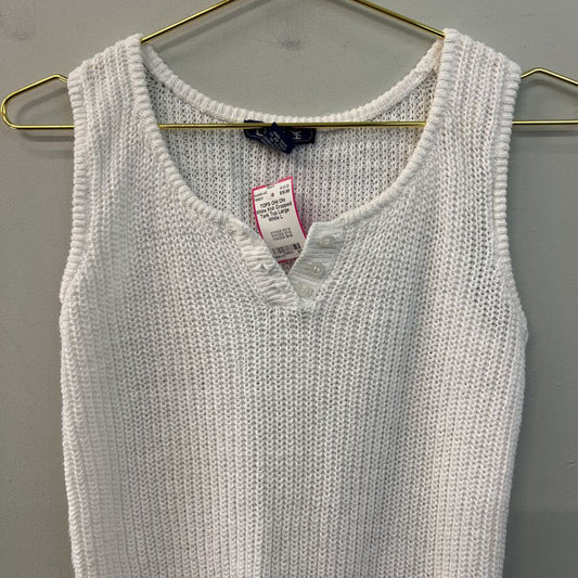 Ohi White Knit Cropped Tank Top Large