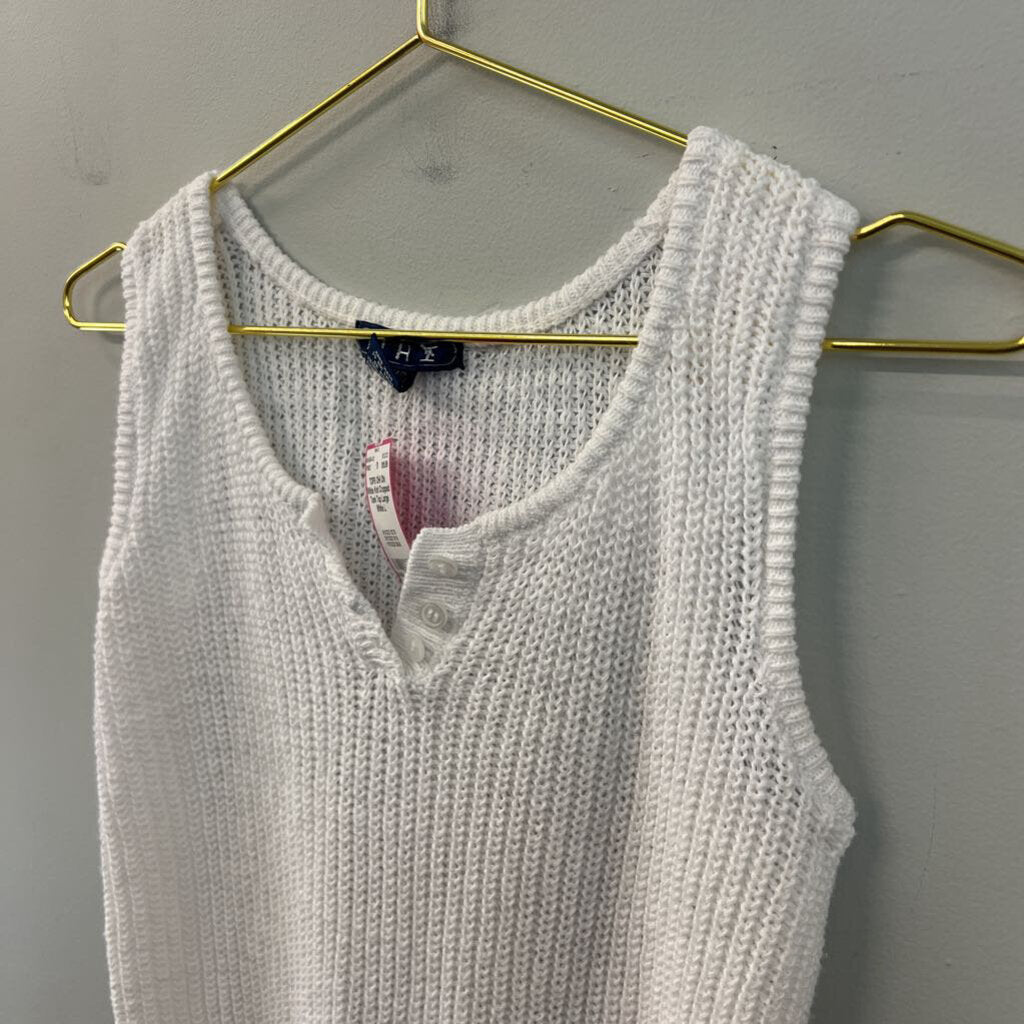 Ohi White Knit Cropped Tank Top Large