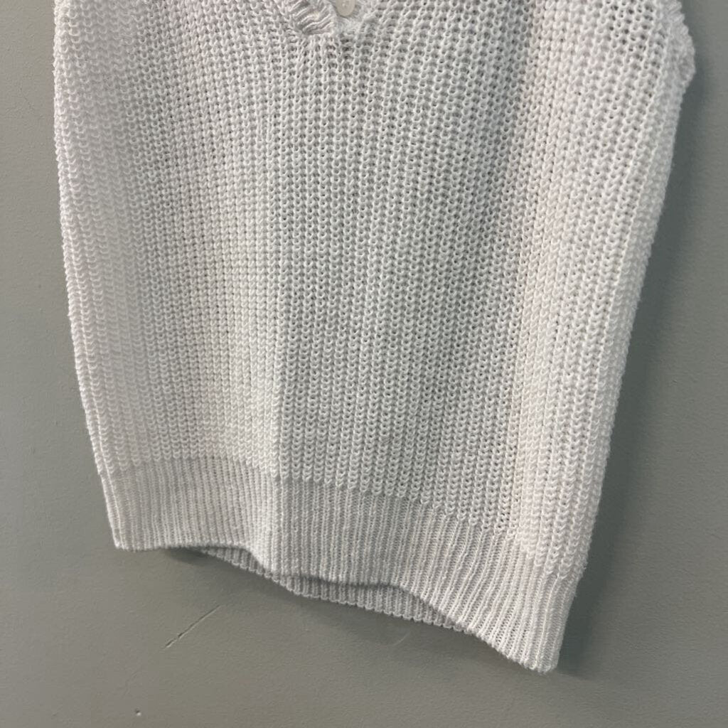 Ohi White Knit Cropped Tank Top Large