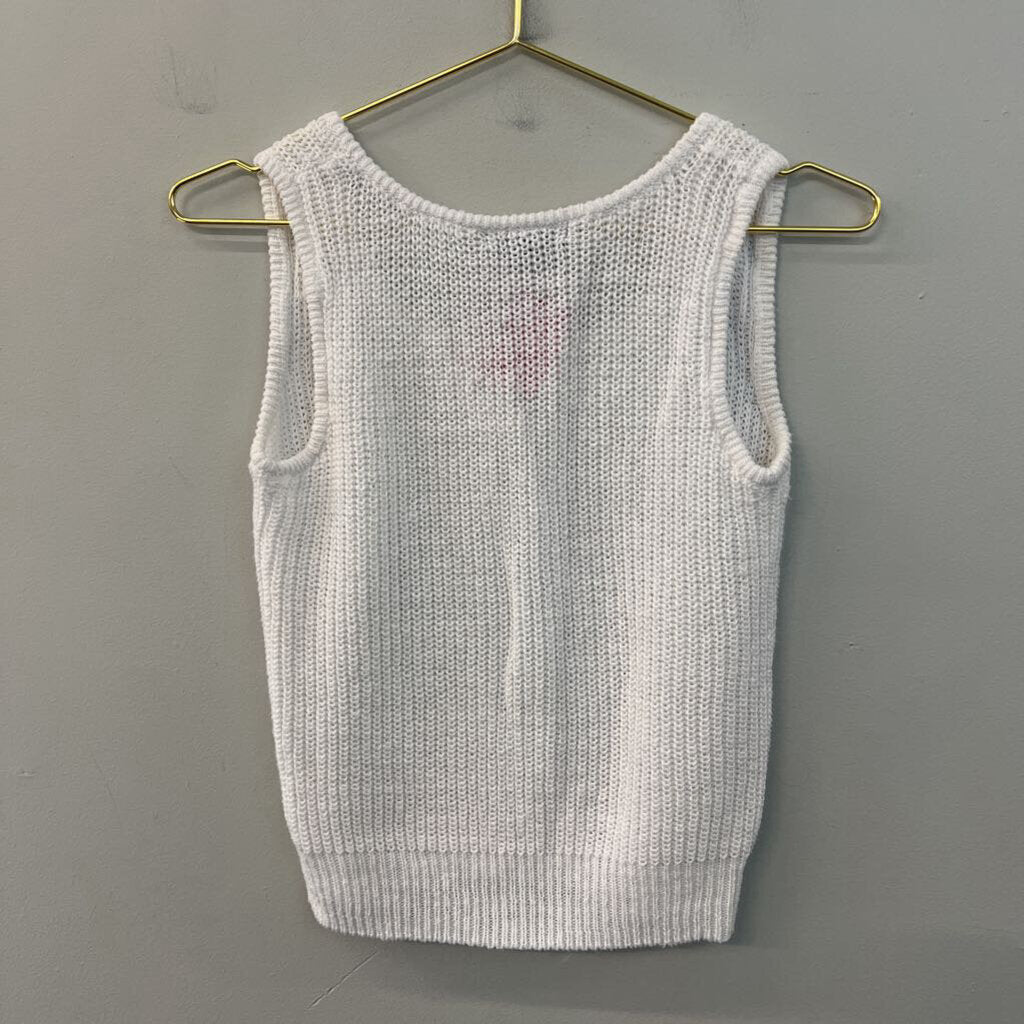 Ohi White Knit Cropped Tank Top Large