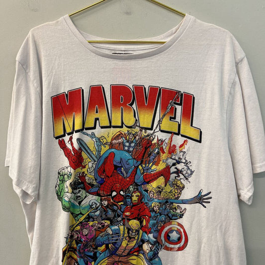 Marvel White/ Multi Short Sleeve Graphic Tee 2XL