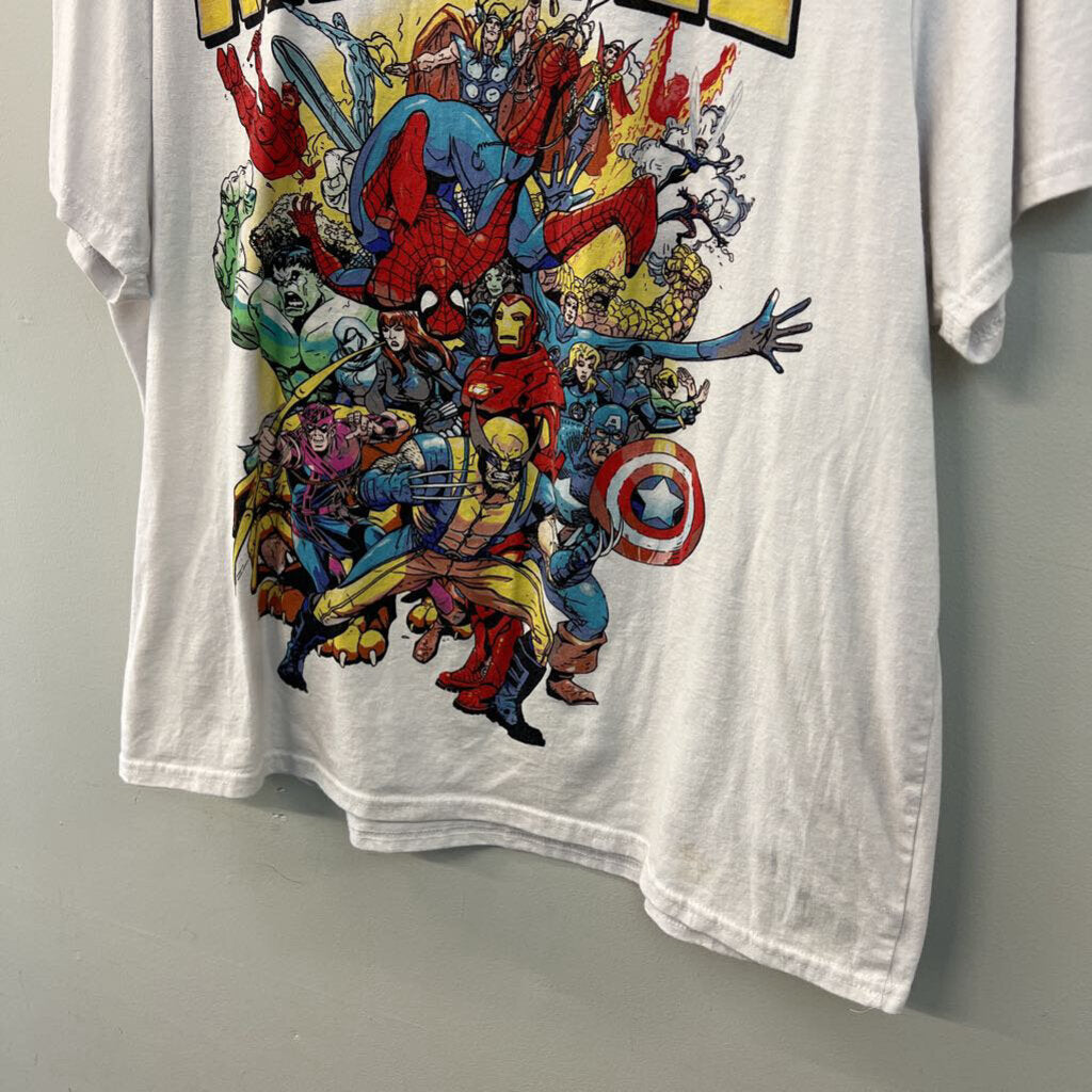Marvel White/ Multi Short Sleeve Graphic Tee 2XL