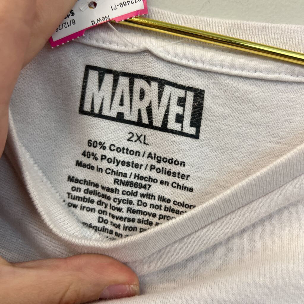 Marvel White/ Multi Short Sleeve Graphic Tee 2XL
