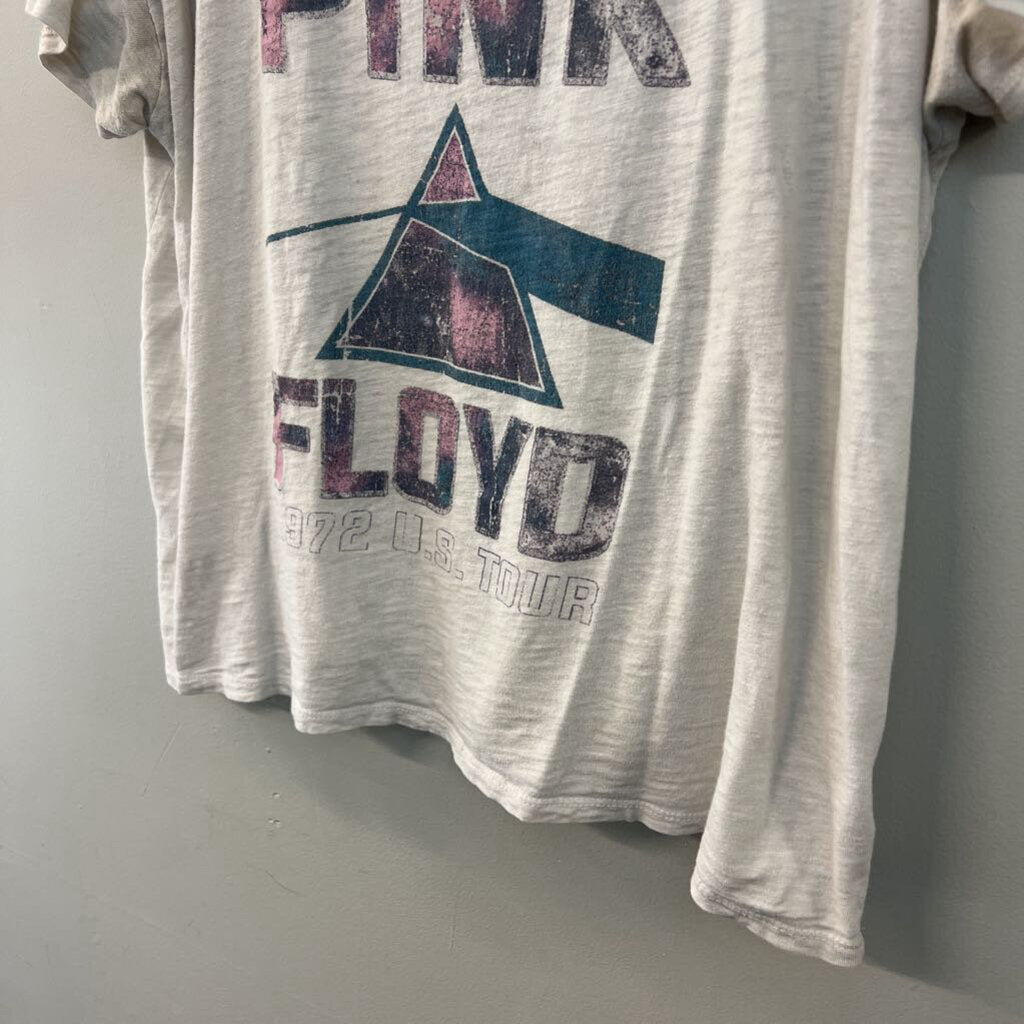 Knit Riot White/ Multi Pink Floyd Short Sleeve Graphic Tee Large