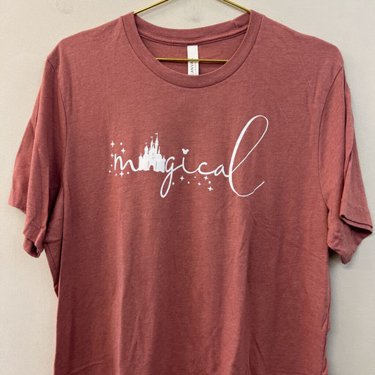 Canvas Pink/ White Magical Disney Short Sleeve Graphic Tee Extra Large