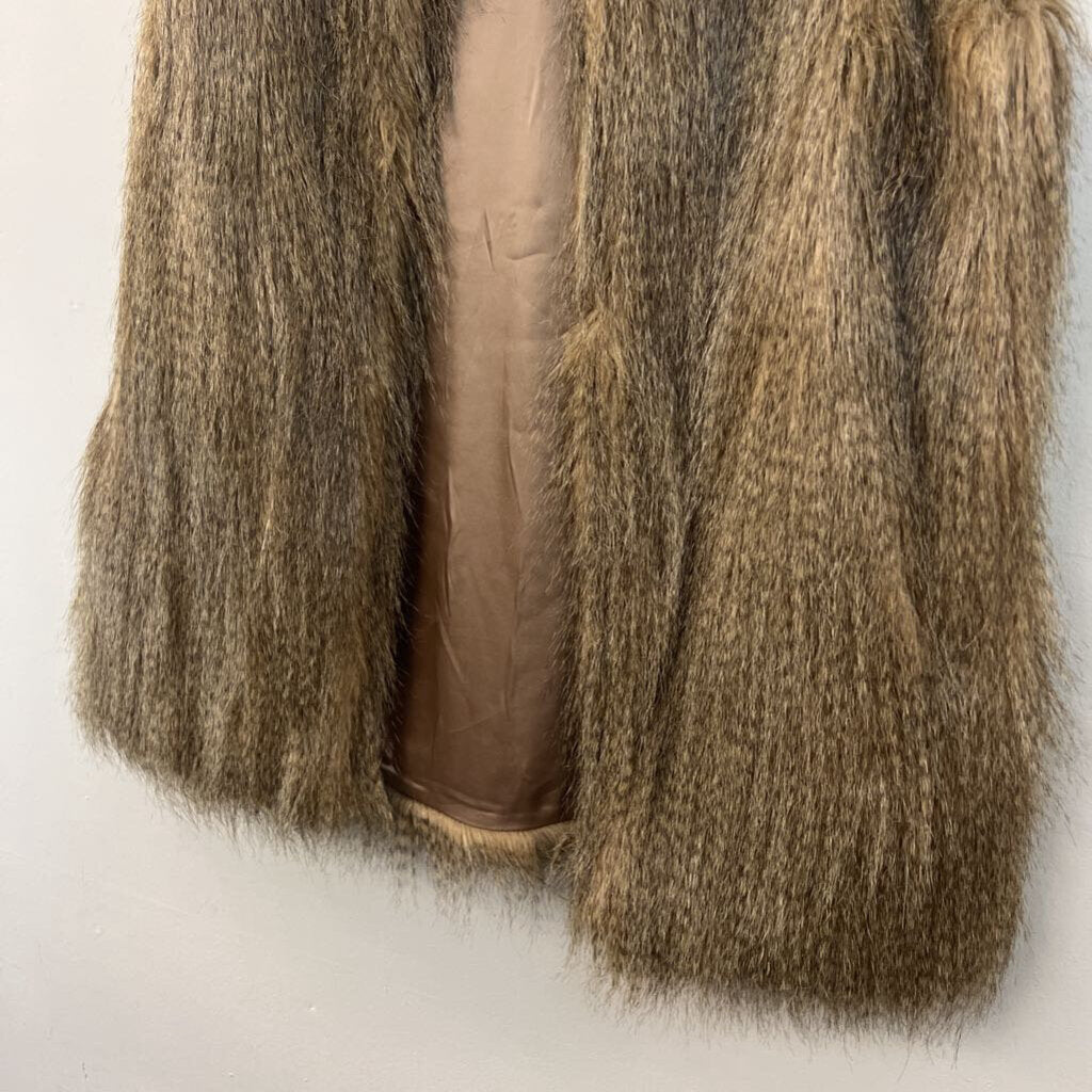 Black Swan Brown Faux Fur Vest Large
