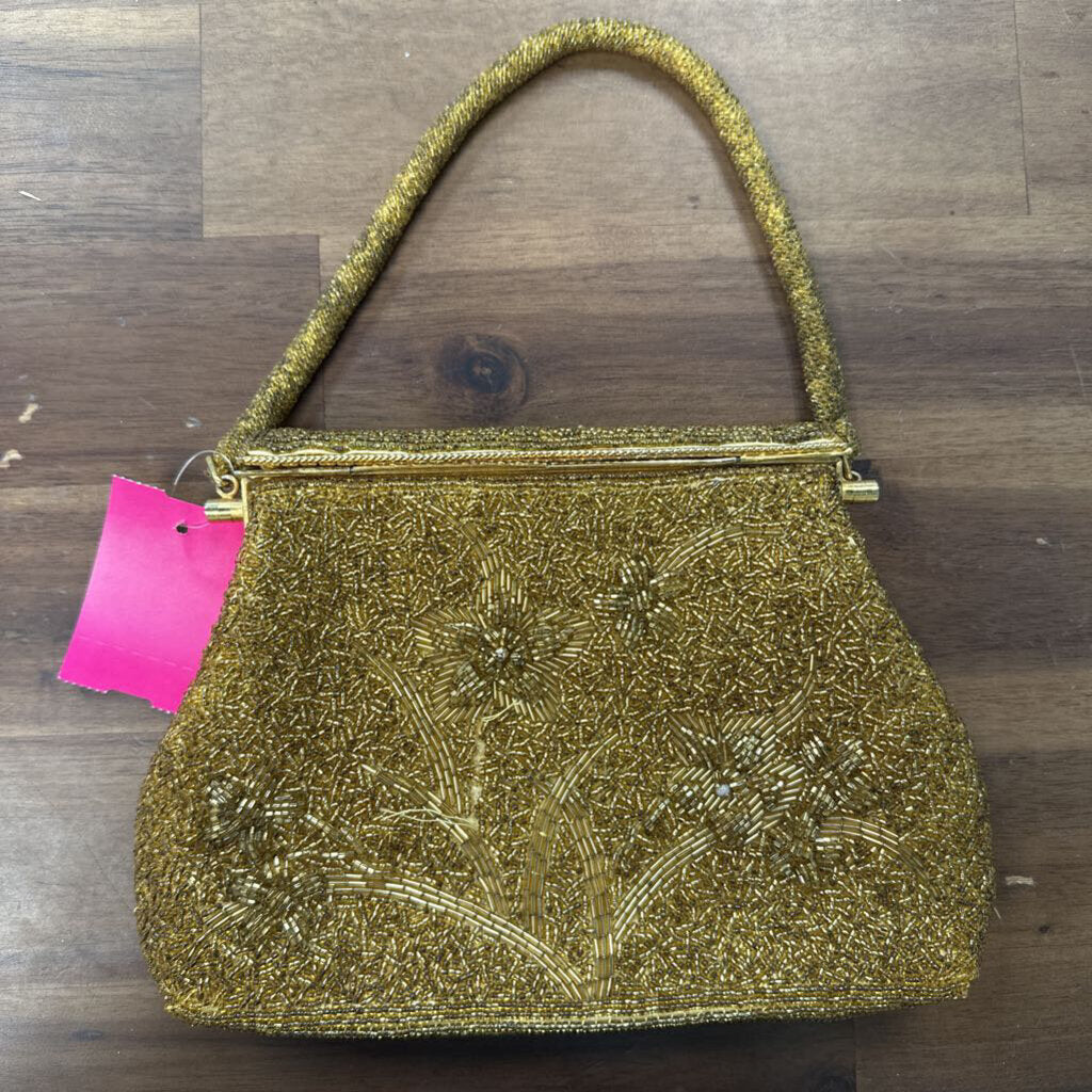 Vintage Gold Beaded Small Purse