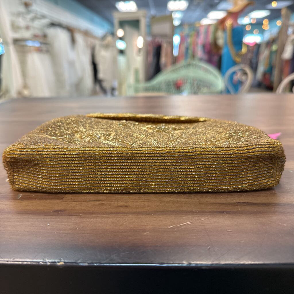 Vintage Gold Beaded Small Purse