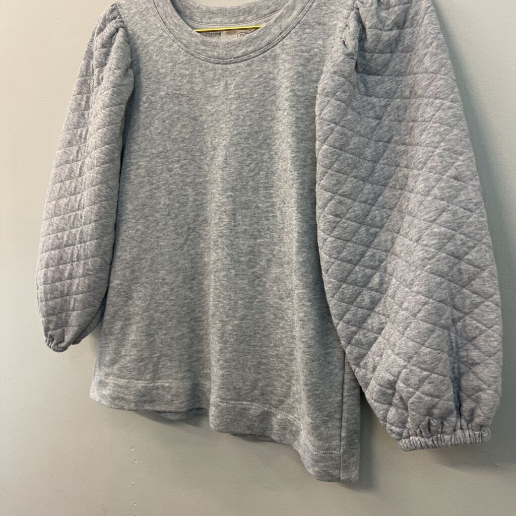 Loft Grey Quilted Long Sleeve Top Extra Small
