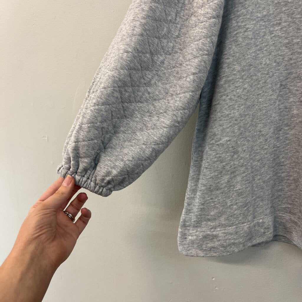 Loft Grey Quilted Long Sleeve Top Extra Small