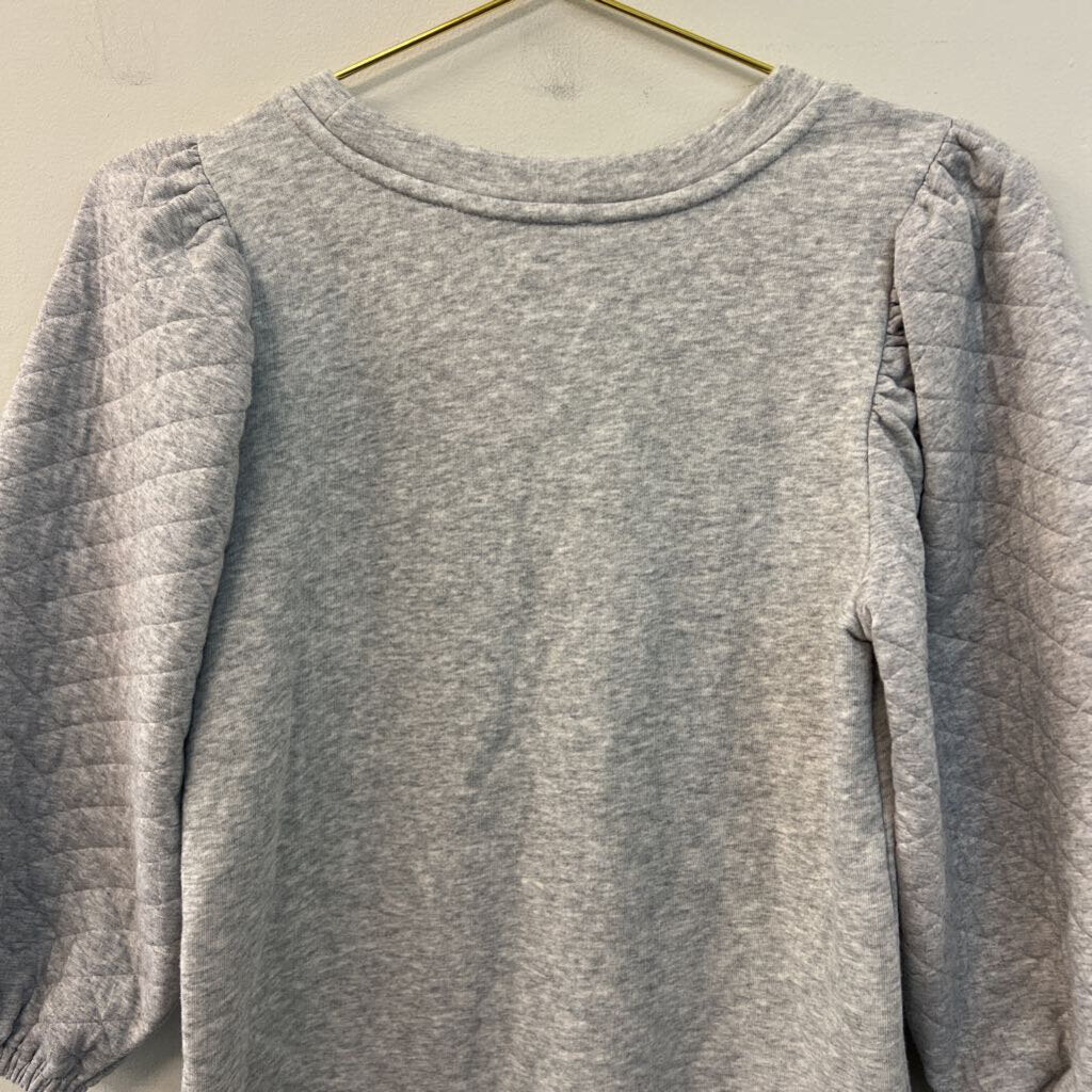 Loft Grey Quilted Long Sleeve Top Extra Small