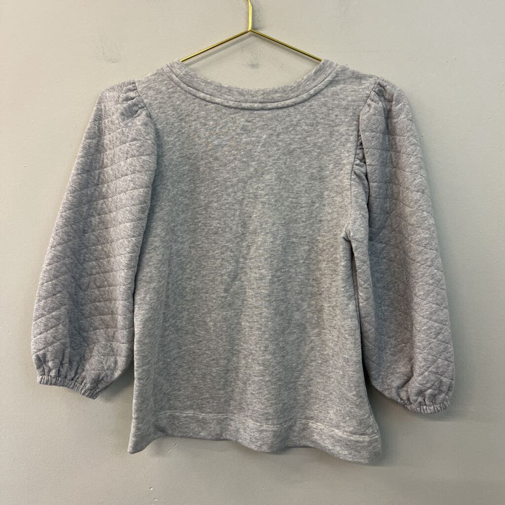 Loft Grey Quilted Long Sleeve Top Extra Small