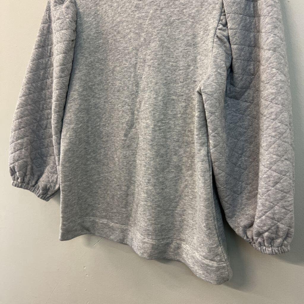 Loft Grey Quilted Long Sleeve Top Extra Small