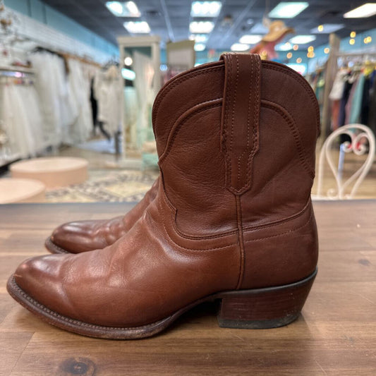 Tecovas Dark Brown Leather The Penny Ankle Boots 7