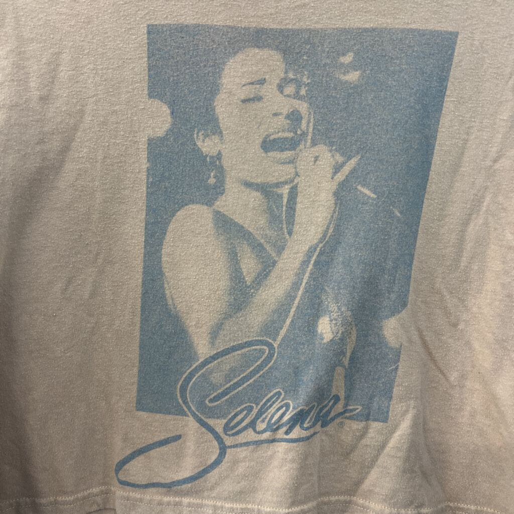 Selena Brown Cropped Short Sleeve Graphic Tee Medium