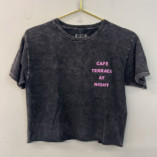 Black/ Multi Vincent Van Gogh Cropped Short Sleeve Graphic Tee Extra Small