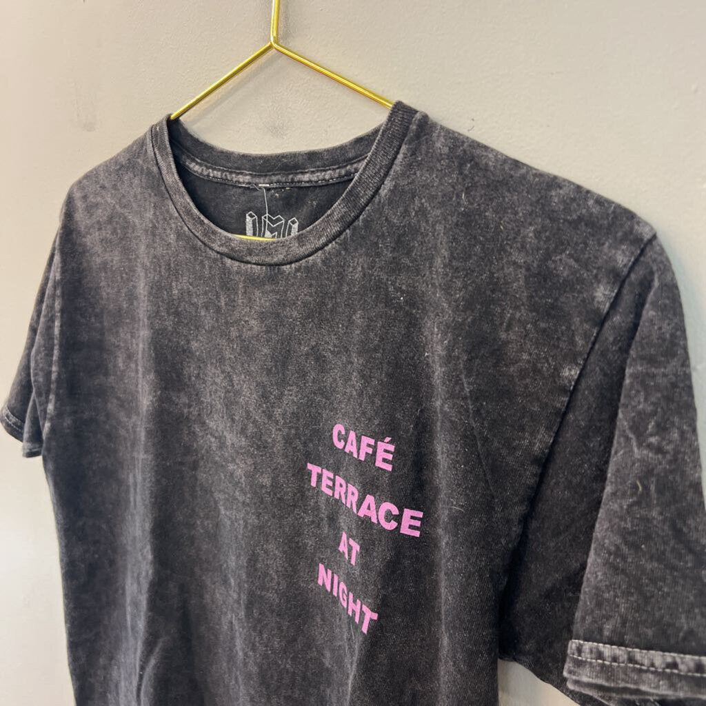 Black/ Multi Vincent Van Gogh Cropped Short Sleeve Graphic Tee Extra Small
