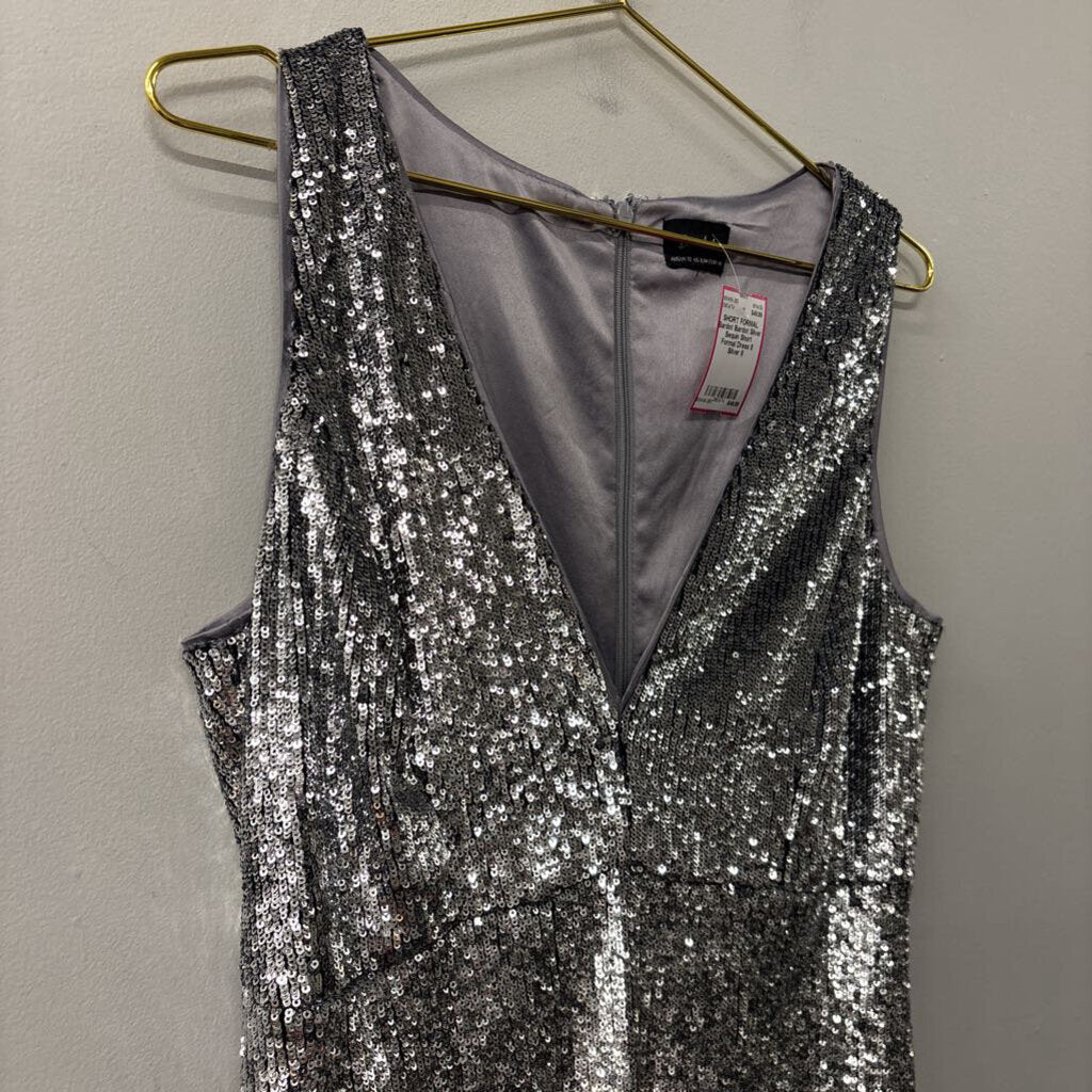 Bardot Silver Sequin Short Formal Dress 8