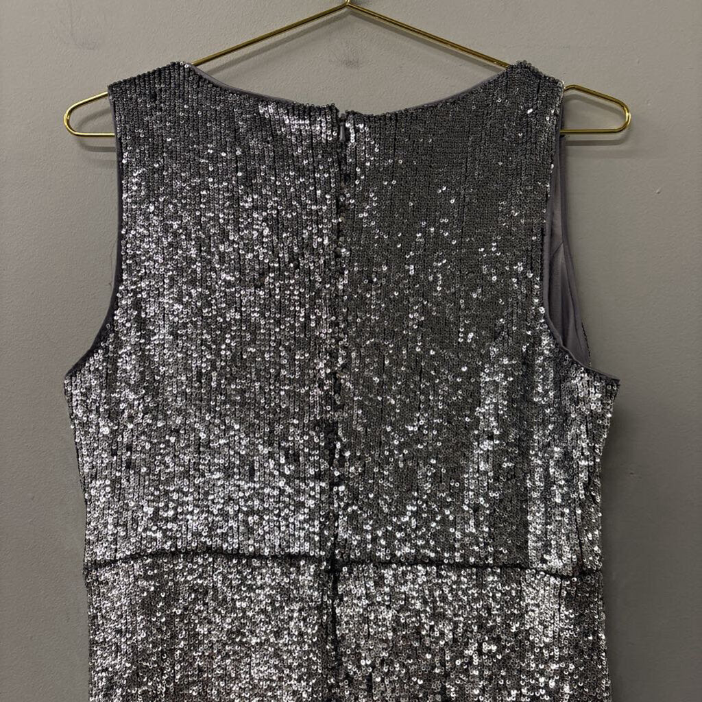 Bardot Silver Sequin Short Formal Dress 8