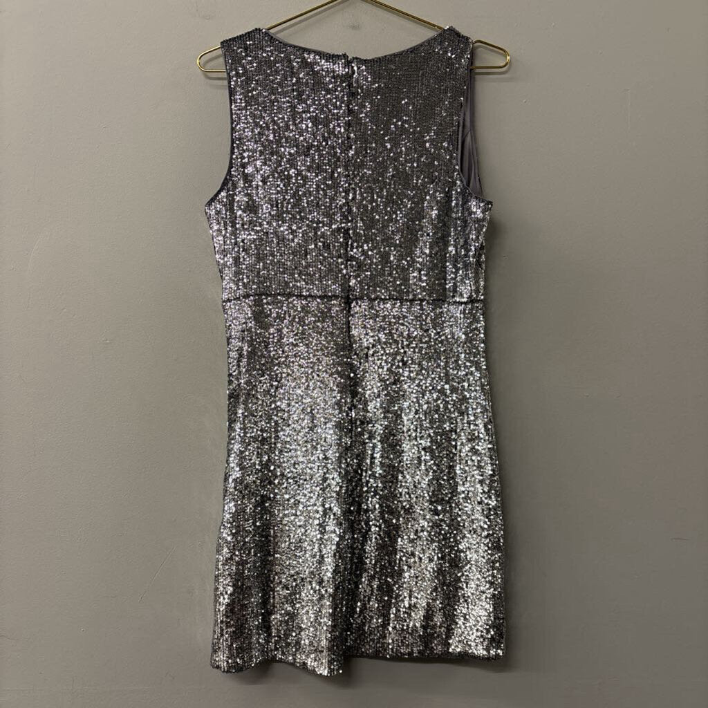 Bardot Silver Sequin Short Formal Dress 8