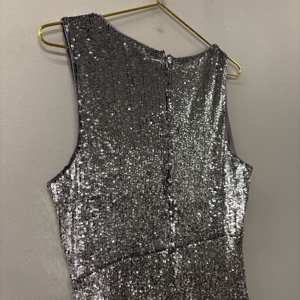 Bardot Silver Sequin Short Formal Dress 8