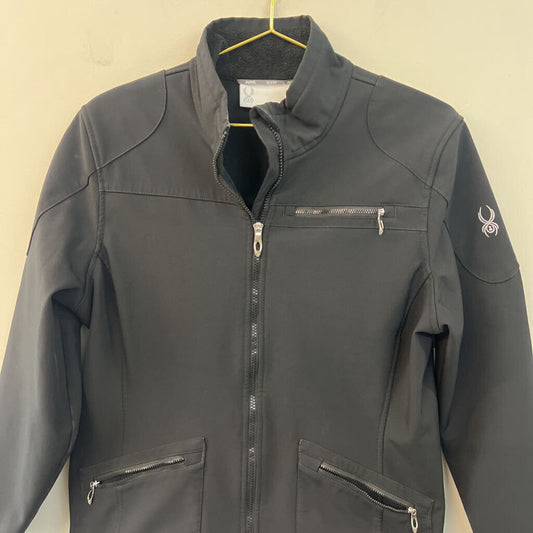 Spyder Black Long Sleeve Zip Up Jacket Large