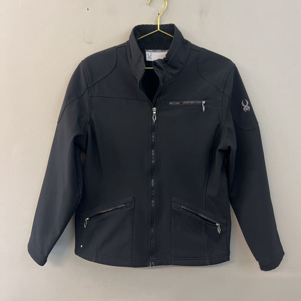 Spyder Black Long Sleeve Zip Up Jacket Large