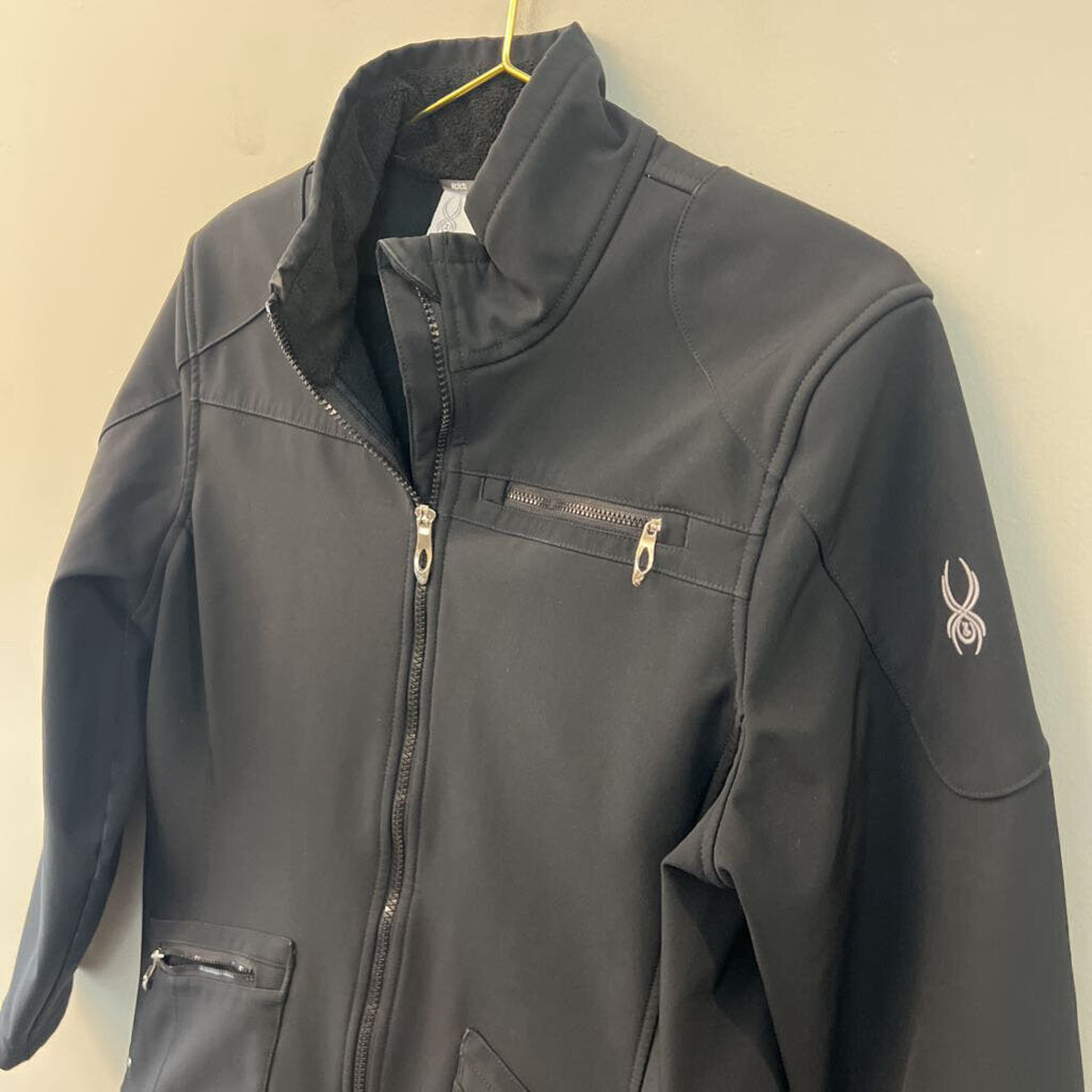 Spyder Black Long Sleeve Zip Up Jacket Large