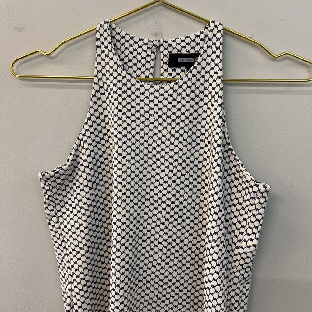 Anatomie White/ Black Print Tank Top Extra Small