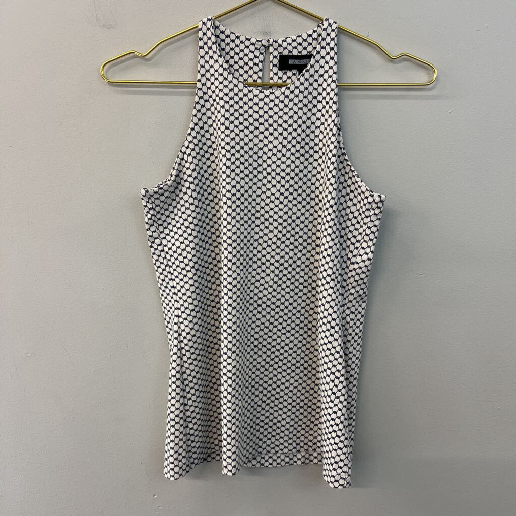 Anatomie White/ Black Print Tank Top Extra Small