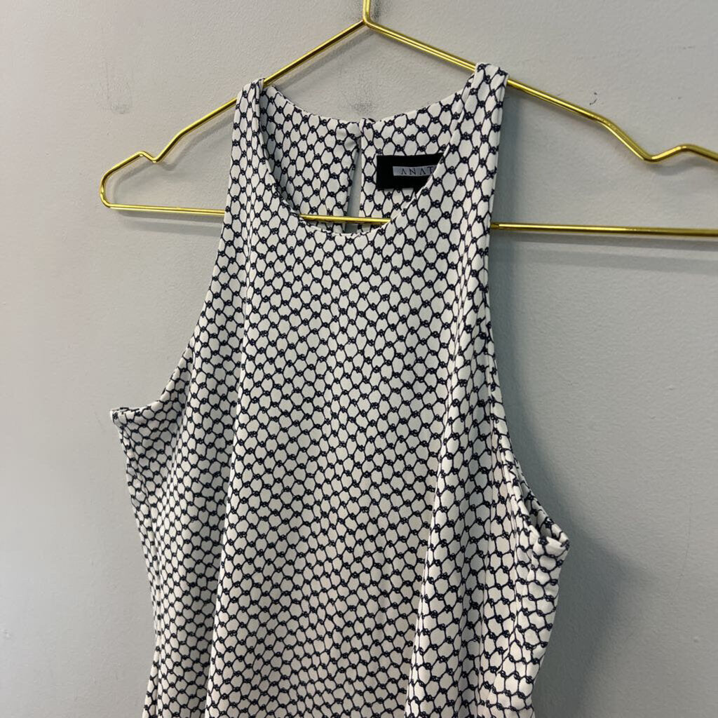 Anatomie White/ Black Print Tank Top Extra Small