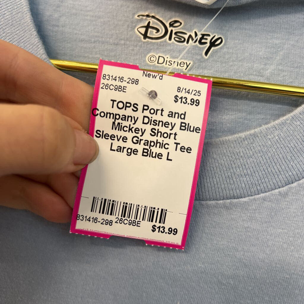 Disney Blue Mickey Short Sleeve Graphic Tee Large