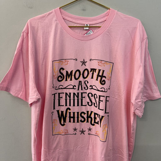 Pink Smooth As Tennessee Whiskey Short Sleeve Graphic Tee Extra Large