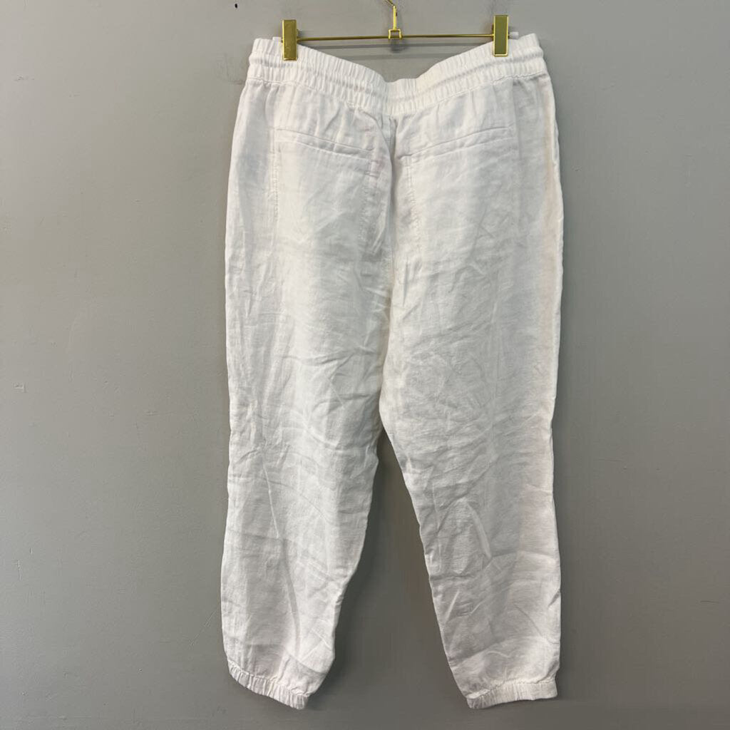 Athleta White Retreat Linen Pant 10 Petite