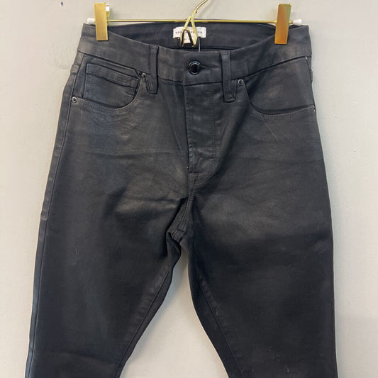 Good American Black Coated Denim Skinny Leg Jeans 29
