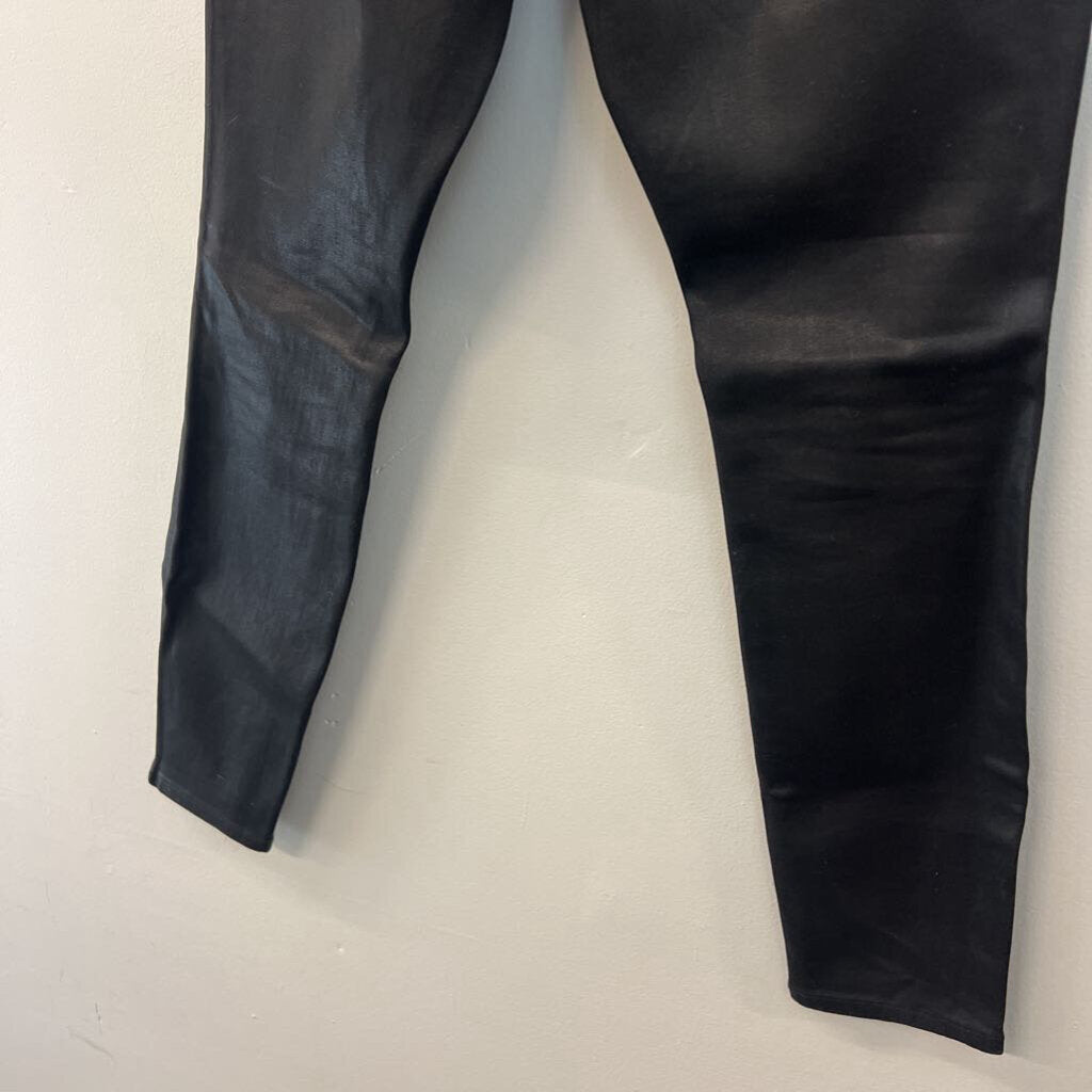 Good American Black Coated Denim Skinny Leg Jeans 29