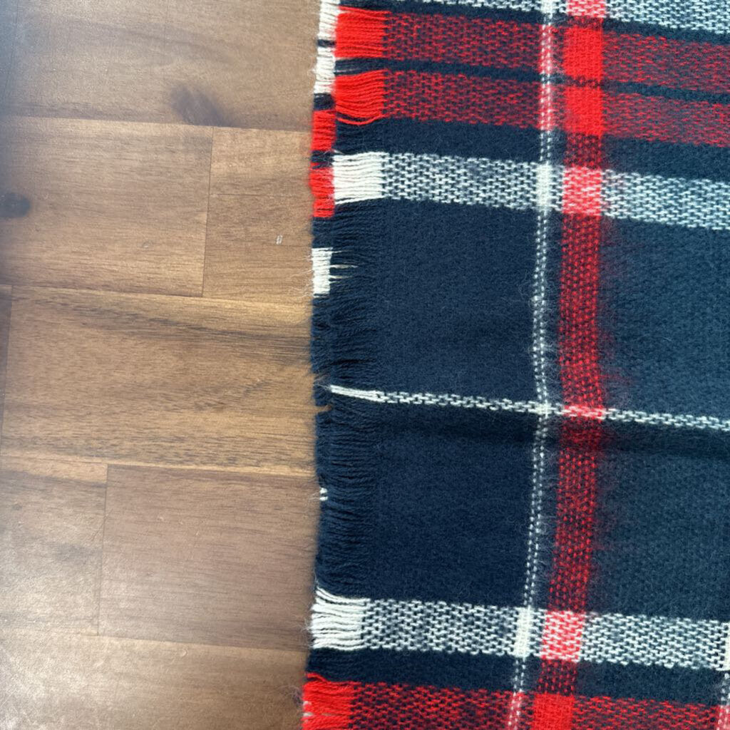 Green/ Red/ Navy Plaid Scarf Wrap