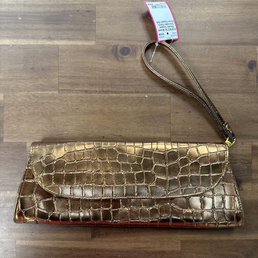 Metallic Copper Crocodile Clutch Purse