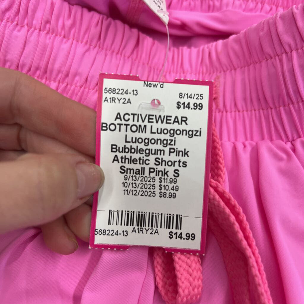 Luogongzi Bubblegum Pink Athletic Shorts Small