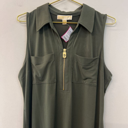 Michael Kors Green Sleeveless Midi Dress Extra Large