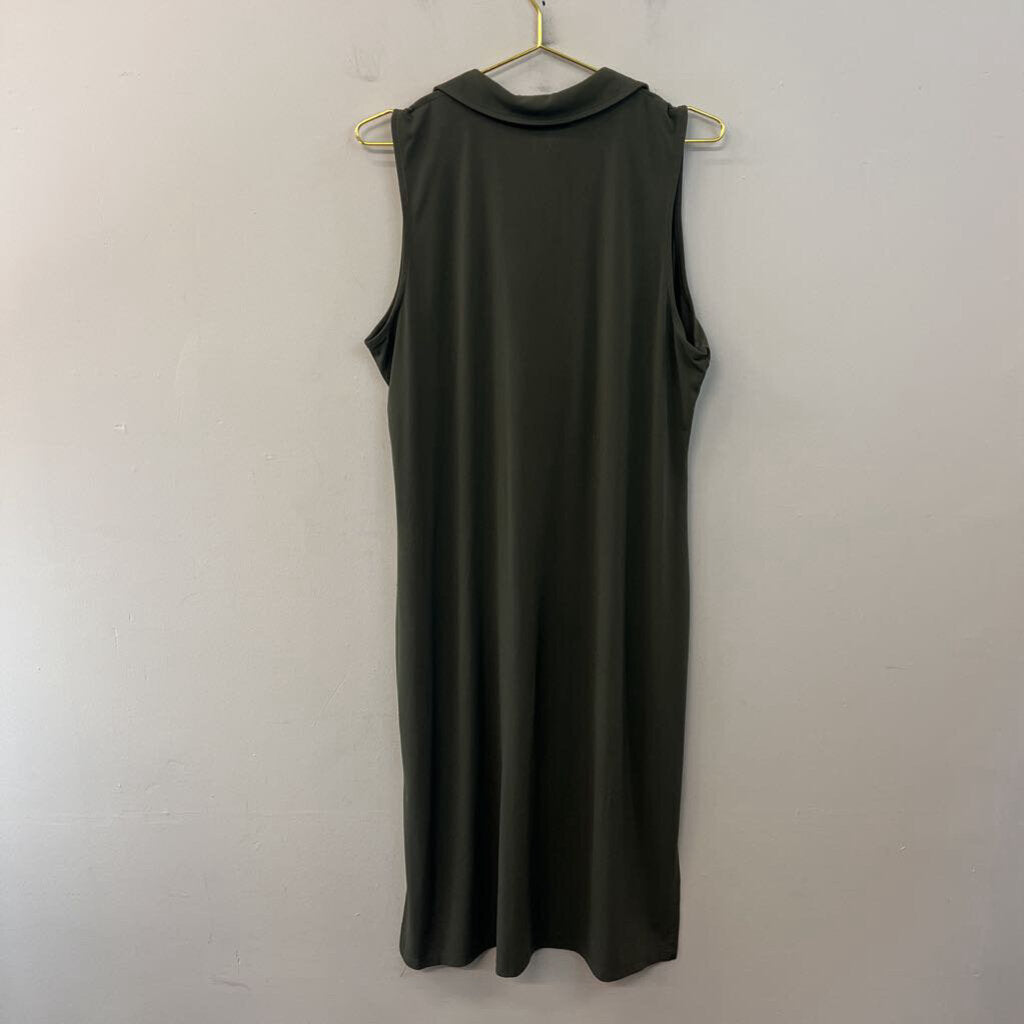 Michael Kors Green Sleeveless Midi Dress Extra Large