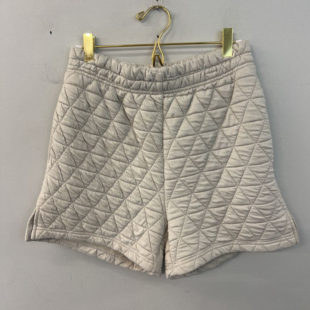 Things Between Cream Quilted High Waisted Shorts Small