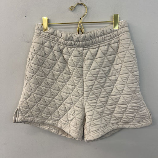 Things Between Cream Quilted High Waisted Shorts Small