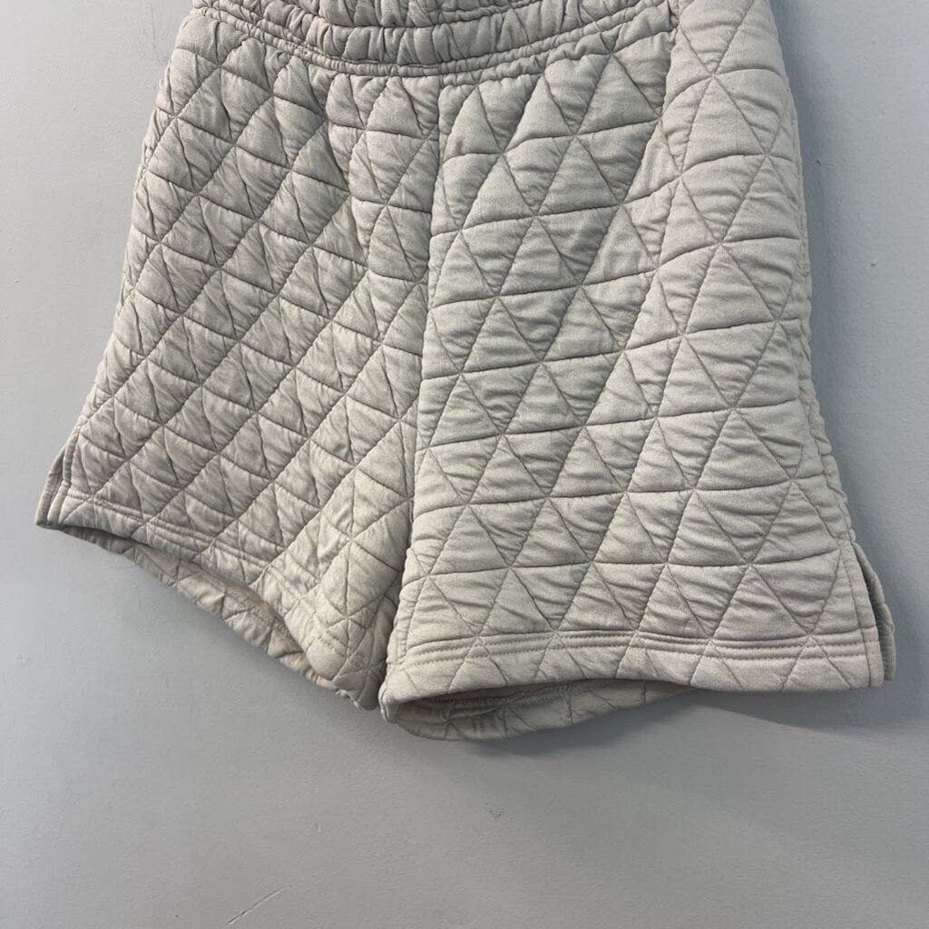 Things Between Cream Quilted High Waisted Shorts Small