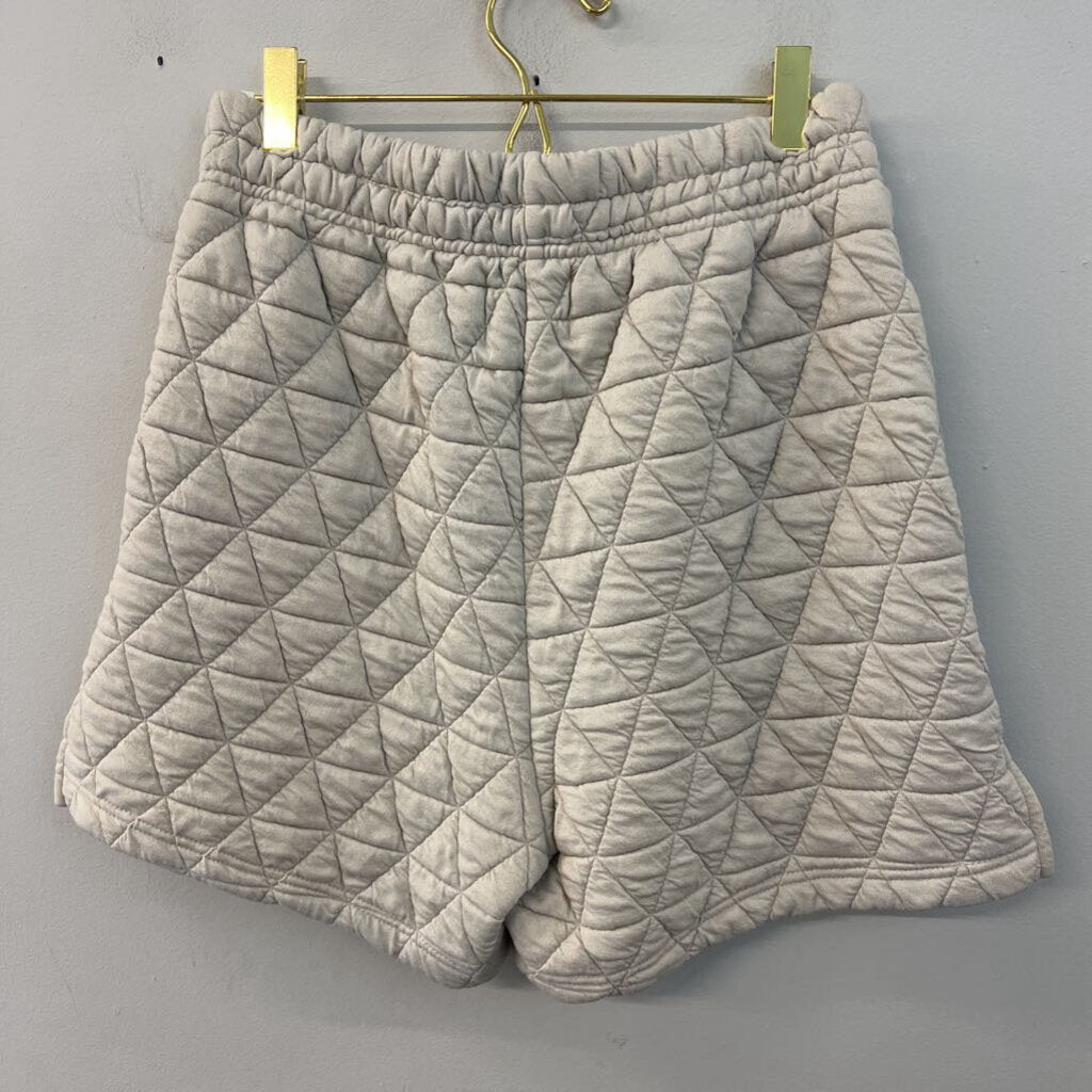 Things Between Cream Quilted High Waisted Shorts Small
