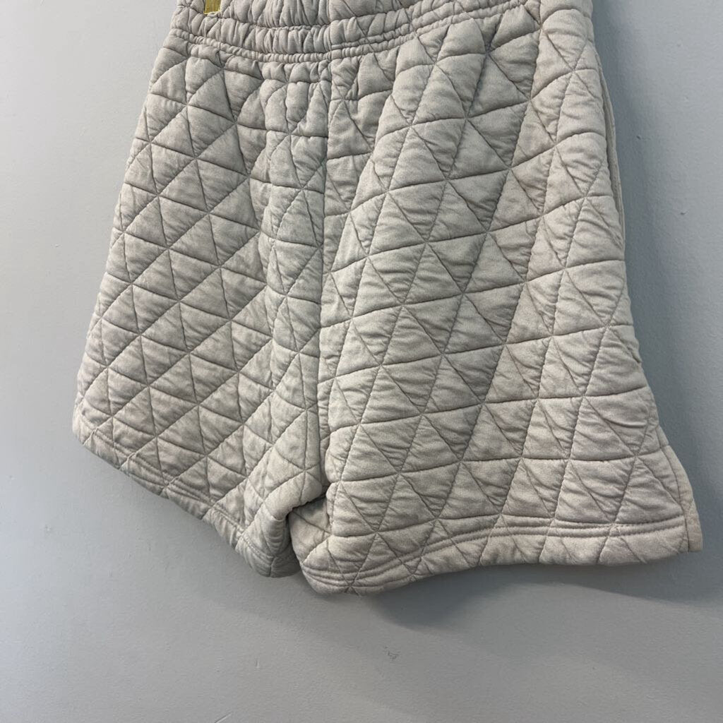 Things Between Cream Quilted High Waisted Shorts Small