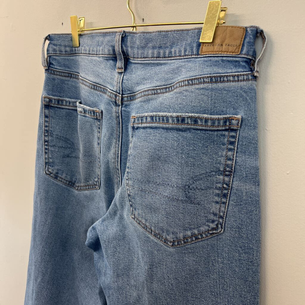 American Eagle Light Wash Wide Leg Mom Jeans 6 Short