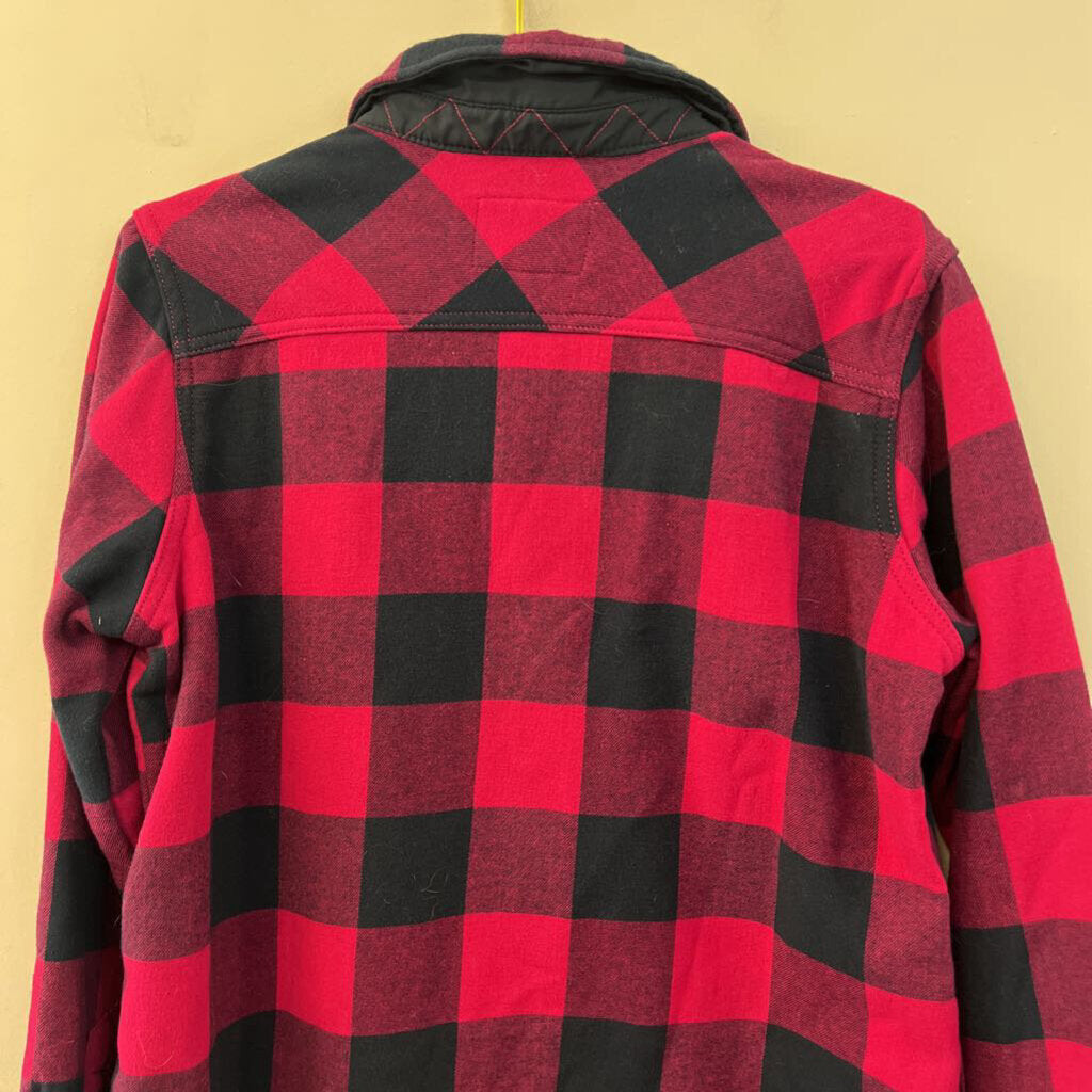 Orvis Pink/ Black Gingham Long Sleeve Shacket Large